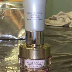 Estée Lauder trial size smoothing hand creme and resilience lift face cream. New